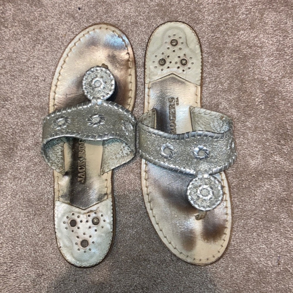 Sparkly Silver Jack Rodgers Sandals